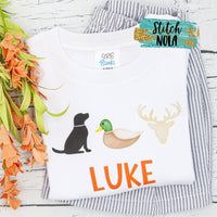 Personalized Deer and Duck Hunting with Lab Printed Shirt
