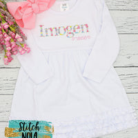 Personalized Pastel Floral Letter or Name Embroidered Shirt