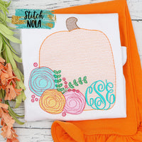 Personalized Floral Pumpkin Sketch Shirt

