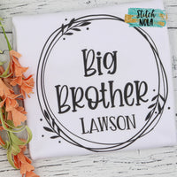 Personalized Big Brother Wreath Printed Shirt
