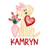 Girl Valentine Dog Printed Shirt
