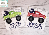 Personalized Birthday Monster Truck Appliqué Shirt
