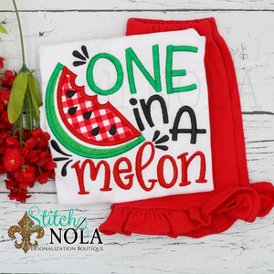 Personalized One In a Melon Birthday Appliqué Shirt