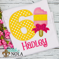 Personalized Popsicle Birthday Appliqué Shirt