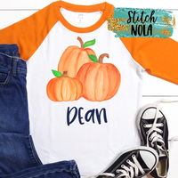 Personalized Pumpkin Patch Trio Printed Shirt