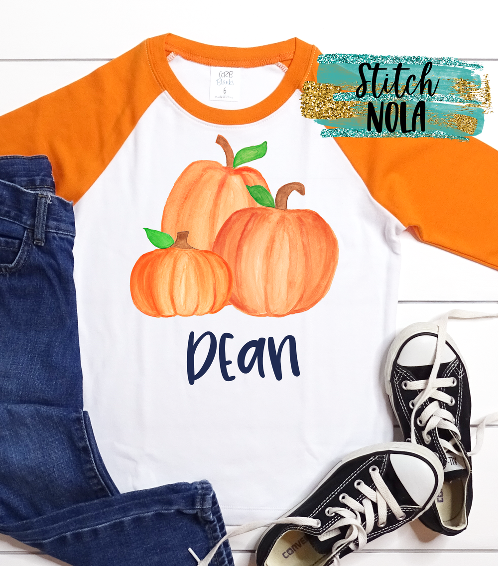 Personalized Pumpkin Patch Trio Printed Shirt