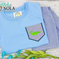 Faux Pocket Tee with Alligator