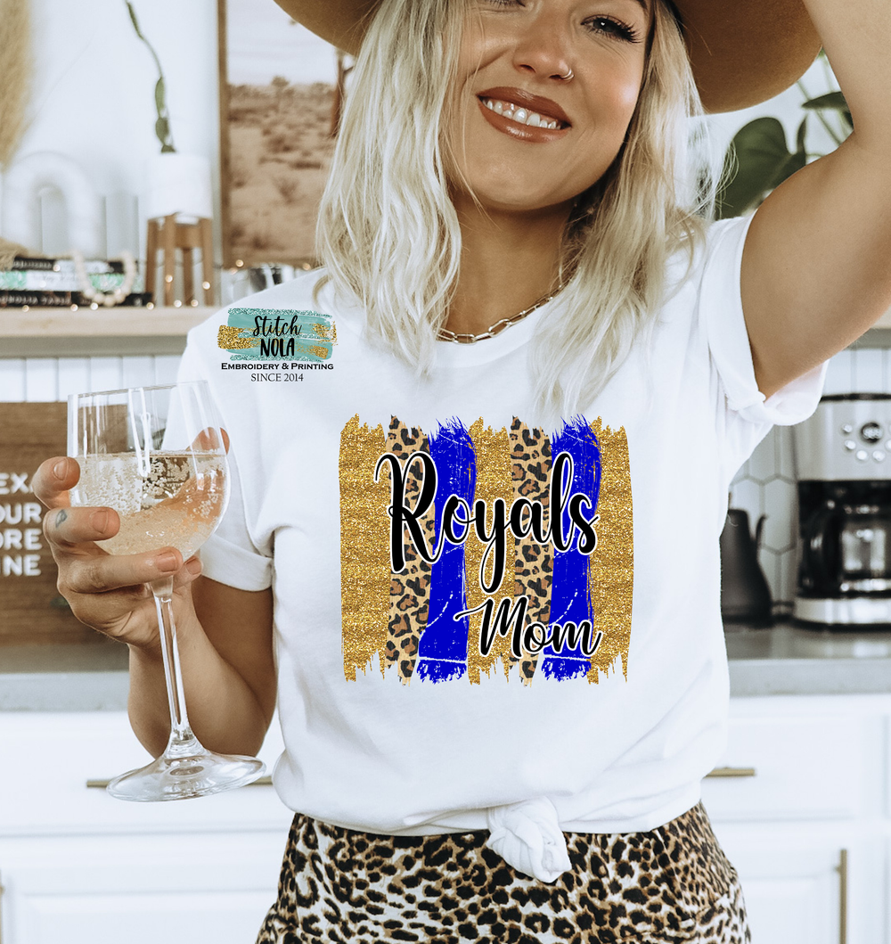 Royals Mom Faux Glitter Printed Tee