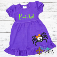 Personalized Halloween Spider Applique Colored Garment