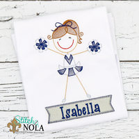 Personalized Cheerleader With Banner Appliqué Shirt
