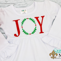 Personalized Christmas Joy Wreath Sketch Shirt
