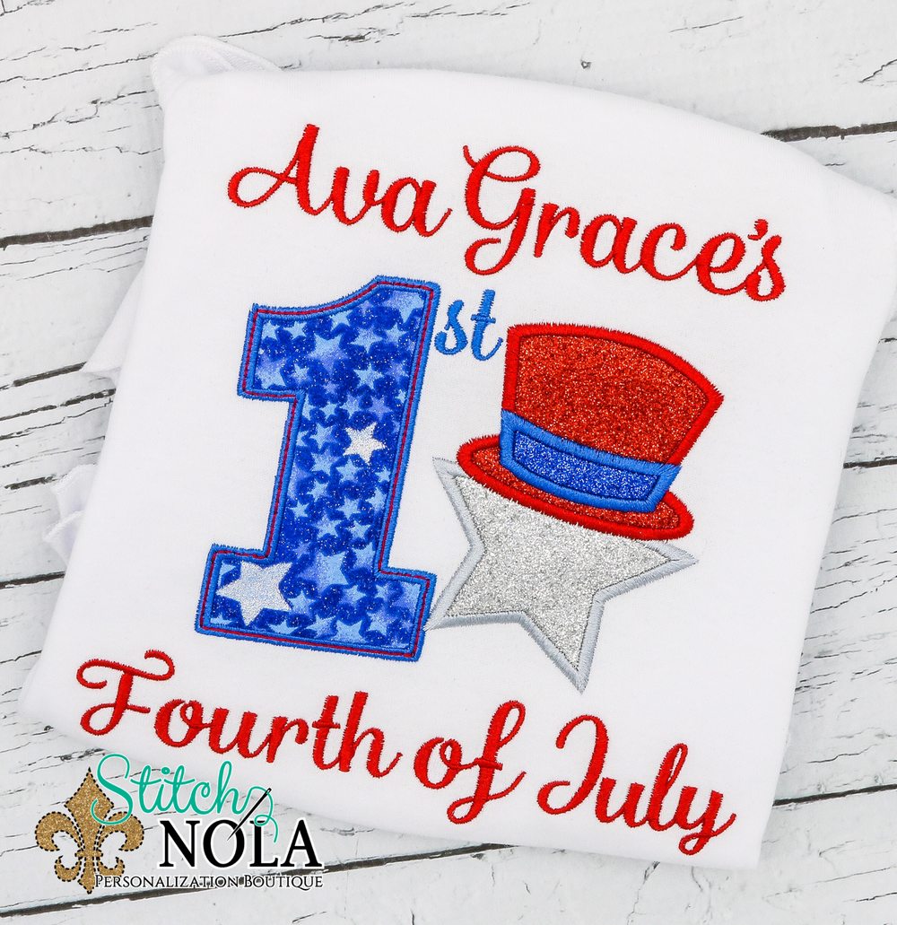 Personalized First 4th Of July Applique Shirt