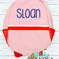 Personalized Seersucker Backpack with Name or Monogram, Seersucker Diaper Bag, Seersucker School Bag, Seersucker Bag, Diaper Bag, School Bag, Book