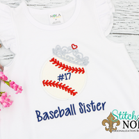 Personalized Baseball Sister Applique Shirt