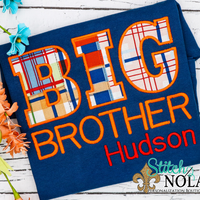 Personalized Big Brother Applique Colored Garment