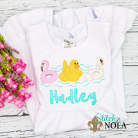 Personalized Pool Float Trio Sketch Shirt
