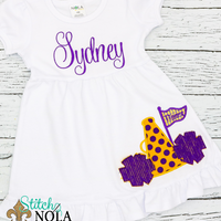 Personalized Cheerleader Megaphone With Pom Poms Appliqué Shirt