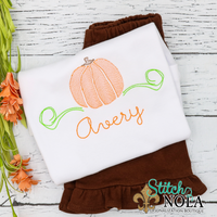 Personalized Pumpkin With Vine Sketch Shirt
