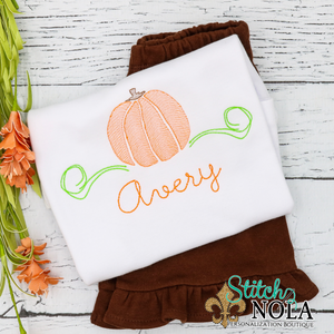 Personalized Pumpkin With Vine Sketch Shirt