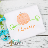 Personalized Pumpkin With Vine Sketch Shirt

