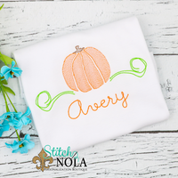 Personalized Pumpkin With Vine Sketch Shirt