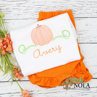 Personalized Pumpkin With Vine Sketch Shirt