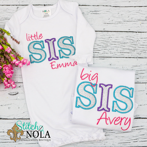 Personalized Big Sis & Little Sis Applique Shirt