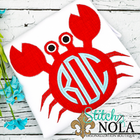 Personalized Crab With Circle Monogram Applique Shirt
