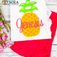 Personalized Pineapple Applique Shirt
