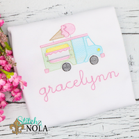 Personalized Ice Cream Truck Sketch Shirt