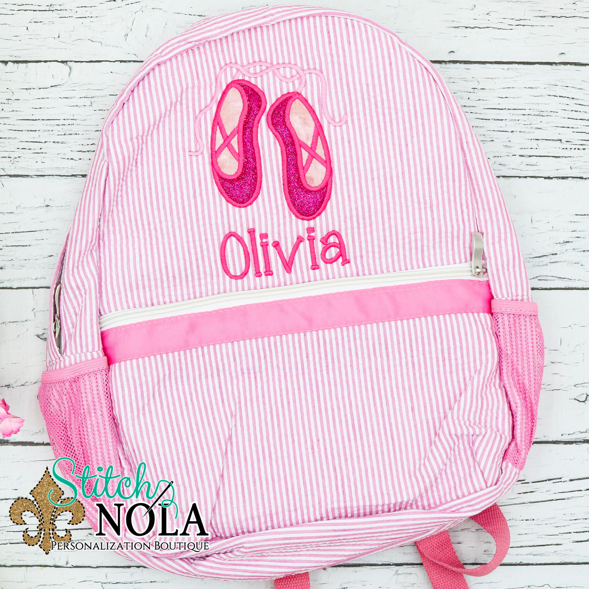 Personalized Diaper Bag Backpack - Ballet Pink