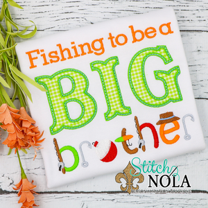 Personalized Fishing to Be a Big Brother Applique Shirt