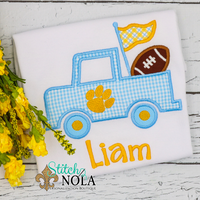 Personalized Football Truck Applique Shirt
