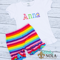 Personalized Rainbow Name with Heart Sketch Shirt