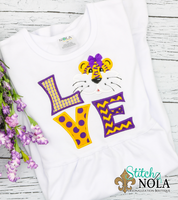 Personalized Tiger Love Applique Shirt
