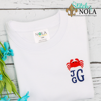 Personalized Crab With Monogram Sketch Shirt