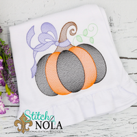 Personalized Halloween Pumpkin with Bow Sketch Shirt
