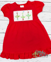 Personalized Christmas Tree with Stars Trio Applique Colored Garment
