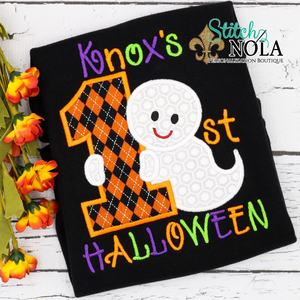 Personalized My First Halloween Applique Colored Garment