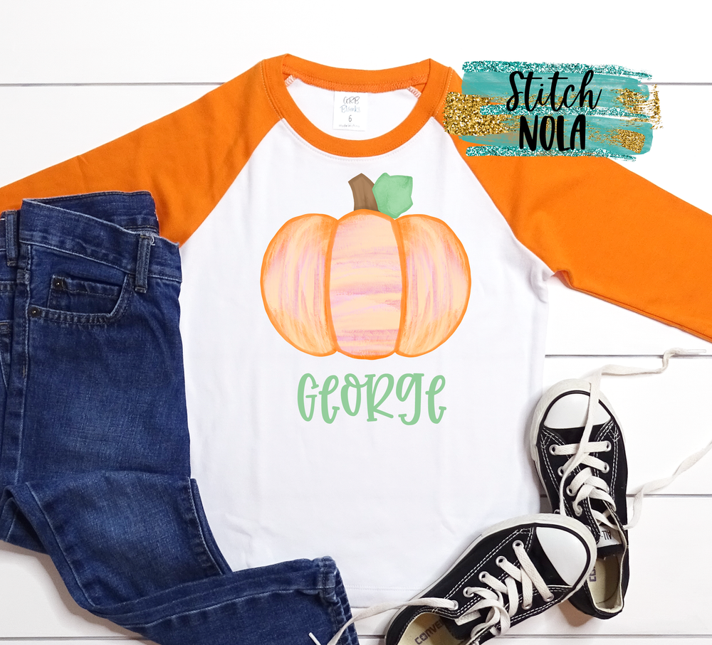 Personalized Watercolor Pumpkin Printed Shirt