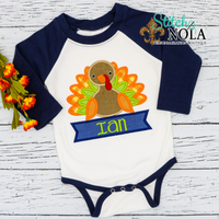 Personalized Baby Turkey Applique Shirt