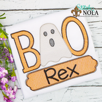 Personalized Halloween Boo with Banner Sketch Shirt
