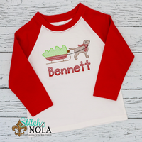Personalized Christmas Dog Pulling Tree Sketch Shirt
