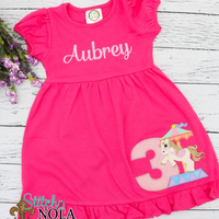 Personalized Birthday Carousel Applique Colored Garment