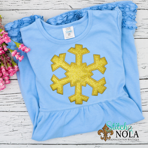 Personalized Christmas Snowflake Applique Colored Garment