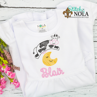 Personalized Cow Jumped Over the Moon Sketch Shirt
