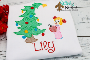 Personalized Christmas Tree with Monster & Girl Sketch Shirt