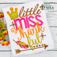 Personalized Little Miss Thankful Applique Shirt
