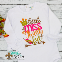 Personalized Little Miss Thankful Applique Shirt