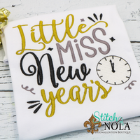 Personalized Little Miss New Years Sketch Shirt